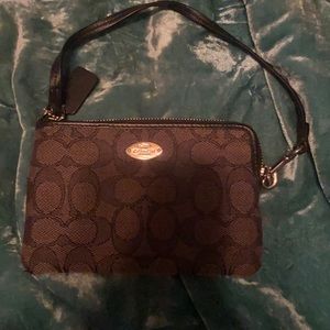 Small black coach wristlet